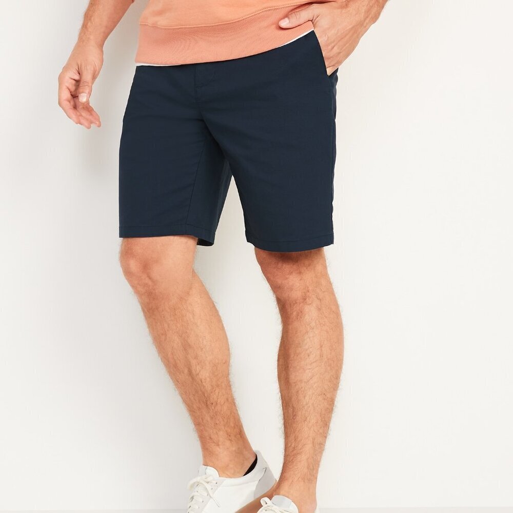 Old Navy Ultimate Slim Built In Flex Shorts Mens 38 Navy Blue 8 Inch Inseam